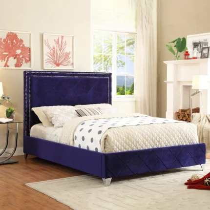 Velvet Upholstered Platform Bed