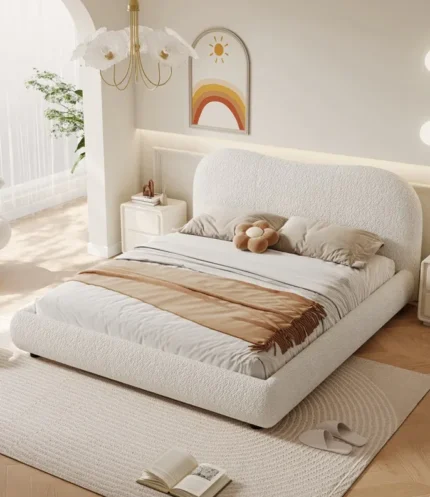 Modern Boucle Bed Frame