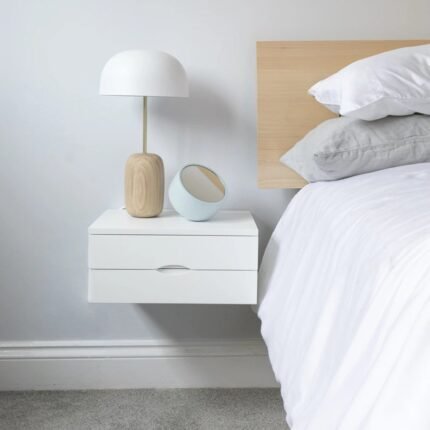 Wall Mounted White Night Stand