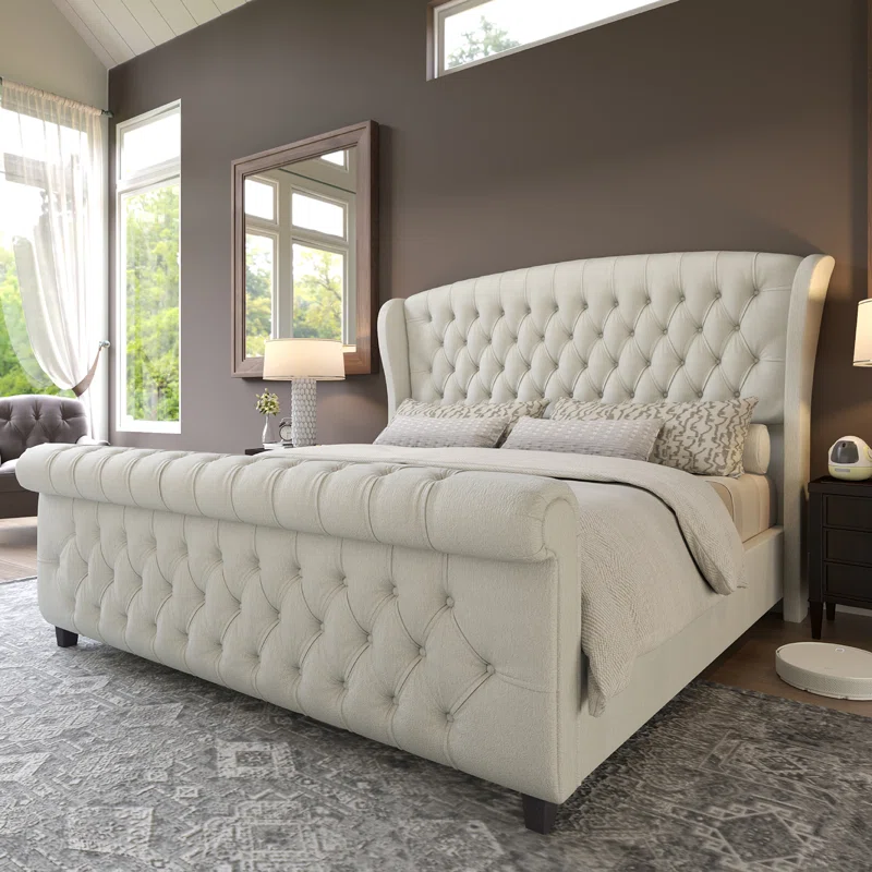 DulaneVelvetUpholsteredSleighBedwithScrollWingbackHeadboardKingCream-1-1.webp