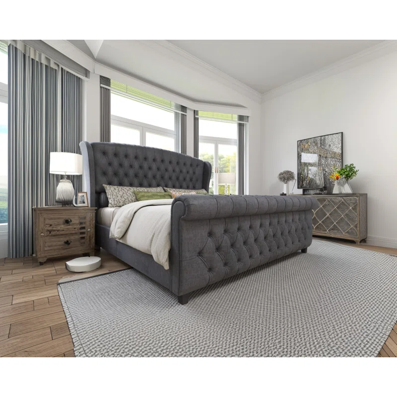 DulaneVelvetUpholsteredSleighBedwithScrollWingbackHeadboardKingGray.webp