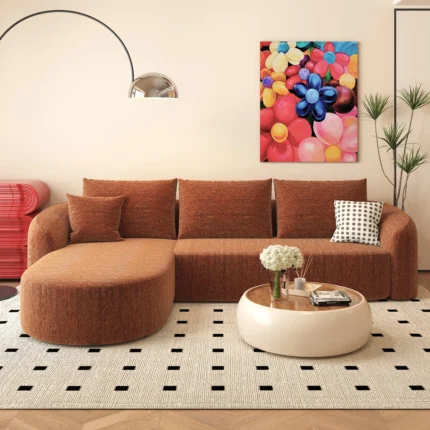 Comfy L Shaped Modern Modular Sectional Curved Sofa
